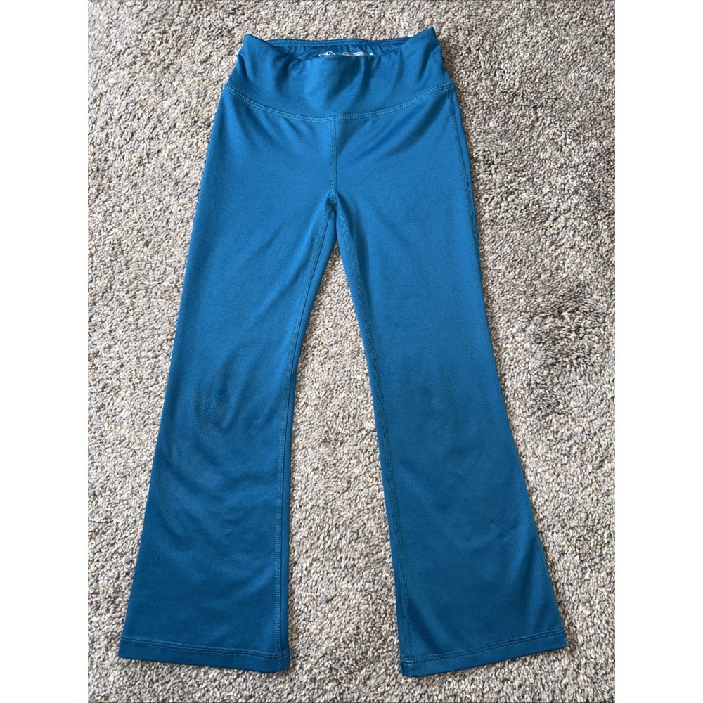 Athletic Works Girl's size XS‎ (4-5) Solid Teal Active Flare Pant Leggings